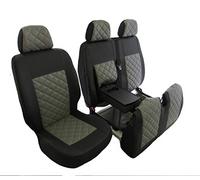 Texmar Designed to fit MERCEDES SPRINTER 2002-2006, CRAFTER 2002-2006 RHD ECO BLACK-GRAY LEATHER Seat Covers 2+1 (1 single 1 double)