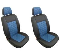 Texmar Designed to fit MERCEDES SPRINTER, Crafter 2006-2018 BLACK BLUE ECO LEATHER Front Seat Covers 1+1 places
