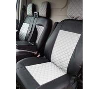 Texmar FRONT Seat Covers 2+1 Designed to fit FORD TRANSIT CUSTOM after 2015 SMALL cabin GREY CENTER Eco Leather LHD