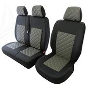 Texmar Front Seat covers Designed to fit IVECO DAILY after 2015 LEFT HAND DRIVE GREY ECO LEATHER Seat Covers 2+1 (1 single 1 double)