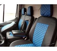 Texmar Seat Cover, Blue, Eco Leather, for Ford Transit Custom (2015+), Small Cabin, LHD, 2+1, Front, Custom Fit