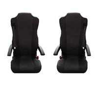 Texmar TRUCK FABRIC TAILORED SEAT COVERS BLACK 2 pieces DESIGNED TO FIT Mercedes Actros Giga Space MP4