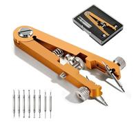 TEXNEWS Watch Spring Bar Plier Tool Set, 6825 Spring Bar Tweezer, Watch Band Pliers with Robust 8 Alloy Steel Tips Pins, Watch Band Pins Replacement Tool, Gold