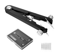 TEXNEWS Watch Spring Bar Tweezer Tool Set with Durable 10 Tips Pins, 6825 Spring Bar Plier Tool for Watch Wrist Bands Strap Removal Repair Fix Kit, Black, Modern