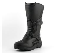 Texpeed Leather Motorcycle Boots For Men - Adventure 100% Waterproof Long Cut CE Approved Touring/Cruiser Biker Shoes - Black - UK 9