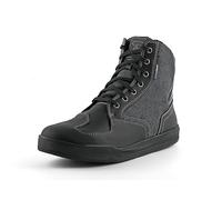 Texpeed Leather Motorcycle Boots For Men - Street Sneaker 100% Waterproof Short Cut CE Approved Touring Biker Shoes - Black Denim - UK 10