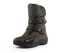 Texpeed Leather Motorcycle Boots For Men - Vintage Pirates 100% Waterproof Short Cut CE Approved Touring Biker Shoes - Brown - UK 8