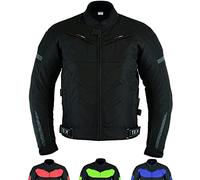 Texpeed Mens Black Motorcycle Motorbike Biker Waterproof Jacket With CE Armour (EN 1621-1) 2XL