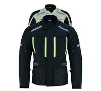 Texpeed Mens Motorcycle Jacket Waterproof Textile Cordura With Biker Motorbike CE Armour (EN 1621-1) Black - XL