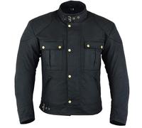 Texpeed Mens Waxed Cotton Waterproof Motorcycle Motorbike Biker Jacket With Black CE Armour (EN 1621-1) L