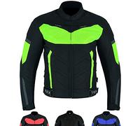 Texpeed Mens Yellow Hi Vis Motorcycle Motorbike Biker Waterproof Jacket With CE Armour (EN 1621-1) 4XL