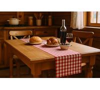 texpot Country House Table Runner 40 x 220 cm Red / White Checked Made from 100% Cotton in 20 mm Chequered Farmer's Check