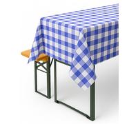 texpot Country House Tablecloth, 20 mm, Chequered, Blue/White, Farmer's Check, 100% Cotton (110 x 170 cm, Blue/White Check)