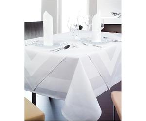 texpot Damask Table Runner 40 x 130 cm White Satin Edge Washable at 95°C 100% Cotton High Quality Fully Twisted Thread Quality