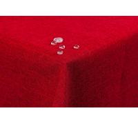 texpot Garden Table Cloth Linen Look Lotus Effect Stain Resistant Wrinkle Resistant Tablecloth (160 cm Round, Red)