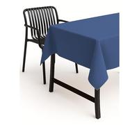 texpot Garden Tablecloth, Linen Look, Stain Resistant Fabric, Lotus Effect, Non-Iron, 110 x 110 cm, Blue