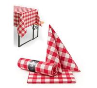 texpot Landhaus 20 mm Napkins 40 x 40 cm 100% Cotton Checked Red and White Checked Set of 6
