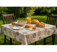 texpot Oilcloth 160 x 220 cm Oval with Curl Washable with Hem Polyester Garden Tablecloth