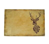 texpot Set of 2 Place Mats 30 x 45 cm 100% Polyester Stag Silhouette Stag Head Brown