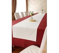 texpot Table Runner 30 x 100 cm White Cotton Table Runner Decorative Ribbon Wedding Birthday