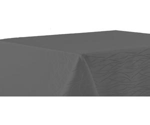 texpot Tablecloth 110 x 110 cm Grey Stripes Non-Iron Tablecloth Stain-Resistant