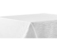 texpot Tablecloth 135 x 180 cm White Stripes Non-Iron Tablecloth Stain-Resistant