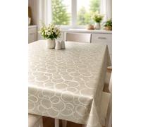 texpot Tablecloth 140 x 220 cm Circles Stain Protection Premium Damask
