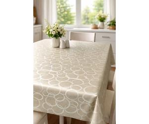 texpot Tablecloth 140 x 220 cm Circles Stain Protection Premium Damask