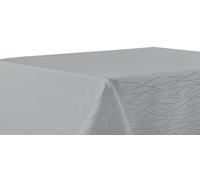 texpot Tablecloth 160 cm Round Light Grey Stripes Non-Iron Tablecloth Stain-Resistant
