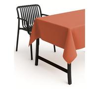 texpot Tablecloth 160 cm Round Terracotta Linen Look Lotus Effect Stain Protection Non-Iron Tablecloth