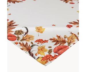 texpot Tablecloth 85 x 85 cm Autumn Leaves Cream White Beige Colourful Printed
