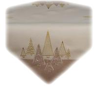 texpot Tablecloth 85 x 85 cm Beige Embroidery Modern Christmas Trees Christmas Tablecloth