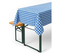 texpot TextilDepot24 Country House Tablecloth, Chequered, 100% Cotton, 140 x 240 cm, Rectangular, Blue/White