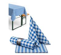 texpot TextilDepot24 Country House Tablecloths Checked 100% Cotton (60 x 60 cm, Pack of 12, Blue/White Checked)