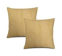 Texsource Boho Pillow Covers 16 x 16 Set of 2, Trip Gold Throw Pillow Covers Outdoor Decorative Linen Pillow Covers for Couch Bed Sofa Cushion Boho Pillowcases