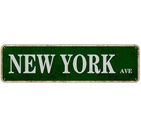 Texsource New York Avenue Vintage Posters and Prints Tin Sign Wall Decoration Decorative Poster Metal Sign for Man Cave Bar Pub Cafe Home Wall Decor 16in x 4in