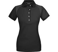 Texstar PSW7 Womens Stretch Pique Three Button Shirt Black XL