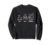 Text Call Doorbell Gen Z Funny Black Cat Anxiety Sweatshirt