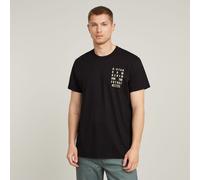 Text Chest T-Shirt - Black - Men XS