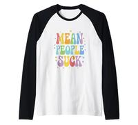 Text Funny Mean People Quotes Mean People Suck Meaning Raglan Baseball Tee