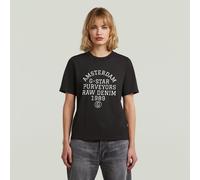 Text Graphic T-Shirt - Black - Women L