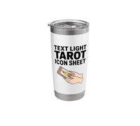 Text Light Tarot Icon Sheet Deck Illustration Minimal Cards Stainless Steel Insulated Tumbler