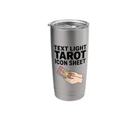 Text Light Tarot Icon Sheet Deck Illustration Minimal Cards Stainless Steel Insulated Tumbler