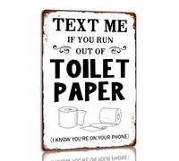 Text Me If You Run Out Of Toilet Paper Metal Sign Funny Bathroom Tin Sign Vintage Bathroom Wall Decorations For Home Cafe Bar 8x12 Inches