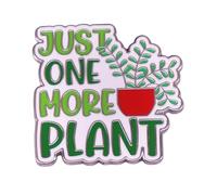 Text Metal Brooch Pins Just One More Plant Brooch Pins Eco Theme Enamel Pins Cute Cartoon Enamel Pin Vintage Nature Button Lapel Pins Funny Badge Jewelry for Backpack Cloths Hats Jacket for Women Men