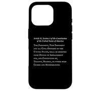 Text of Article II Section 4 of the Constitution of the USA Case for iPhone 16 Pro