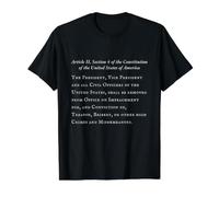 Text of Article II Section 4 of the US Constitution Value Graphic T-Shirt, Men, Black, S