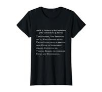 Text of Article II Section 4 of the US Constitution Value Graphic T-Shirt, Women, Black, L