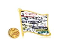 Text Title Veins Pattern Background Golden Metal Flag Lapel Pin Badge