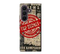 Text Top Secret Art Vintage Case Cover For Samsung Galaxy Z Fold 8 Ultra